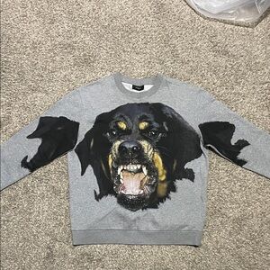 Givenchy Gray Sweatshirt with Rottweiler Print